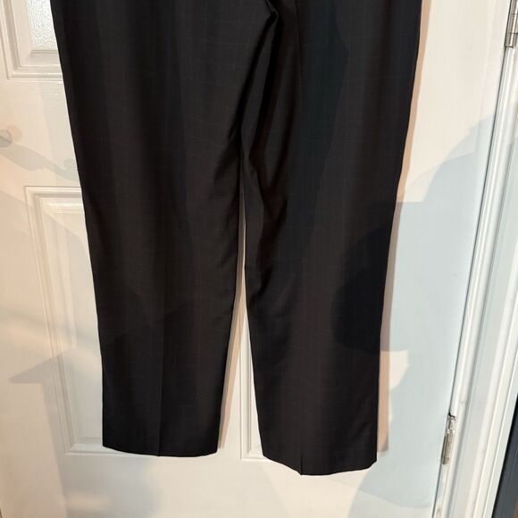 Andrew Fezza Men's 40x32 Plaid Black Straight Leg Slacks Dress Pants - Picture 9 of 16